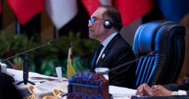 Malaysian Prime Minister Anwar Ibrahim attends the 44th ASEAN Summit at the National Convention Center in Vientiane, Laos, Oct 9, 2024. Photo Credit: Anwar Ibrahim Facebook