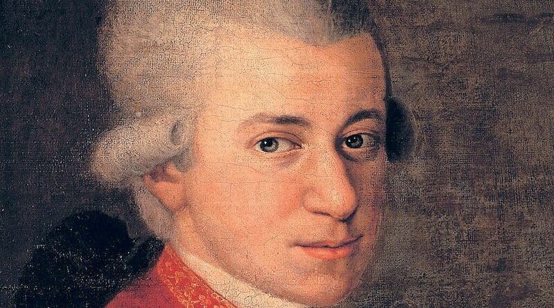 Detail of Wolfgang Amadeus Mozart from Mozart family portrait by Croce. Credit: Wikipedia Commons