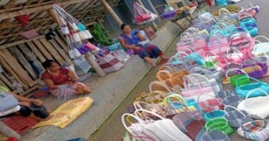The author with his research team members observed local indigenous people selling agricultural goods and handy crafts (Source: Field survey, June 2024)