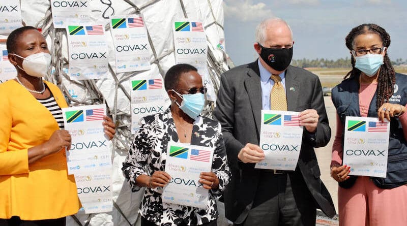 The United States delivered a million doses of the Johnson & Johnson vaccine to Tanzania in coordination with Gavi, the Vaccine Alliance, the African Union, and COVAX in July 2021. Today, global development funds are facing ‘traffic jam’ in bids for funding. Copyright: U.S. government photo / Public Domain