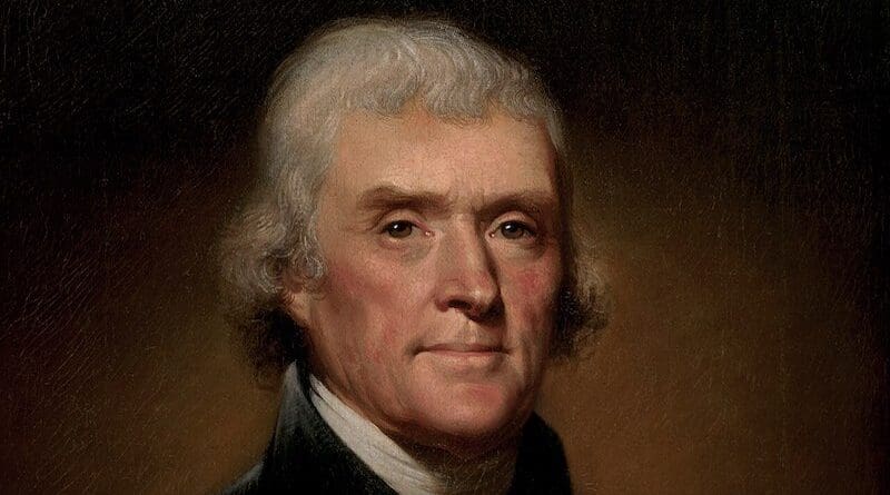 Official Presidential portrait of Thomas Jefferson. Credit: Rembrandt Peale, The White House, Wikipedia Commons