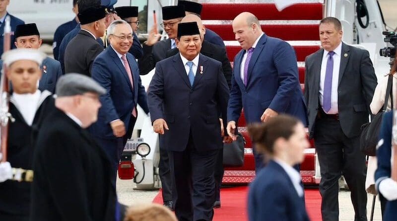 Indonesia's President Prabowo Subianto arrives in Washington DC. Photo Credit: Prabowo Subianto, X