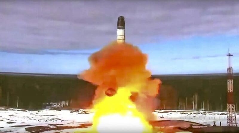 Photo of a Russian intercontinental ballistic missile (ICBM). Photo Credit: Tasnim News Agency