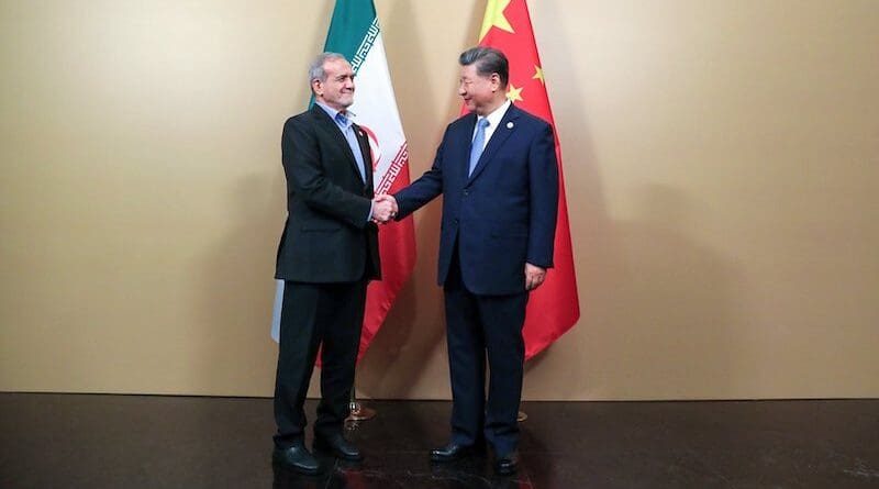 Iran's President Masoud Pezeshkian with China's President Xi Jinping. Photo Credit: president.ir