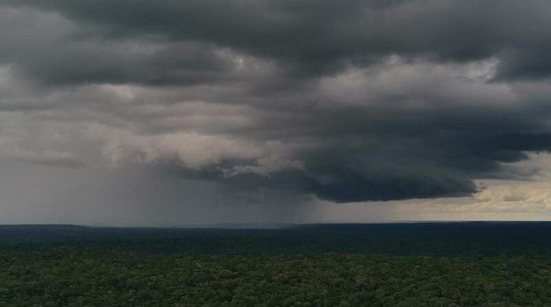 A rain front approaches the ATTO research station in the Amazon rainforest. CREDIT: Sebastian Brill, Max Planck Institute for Chemistry