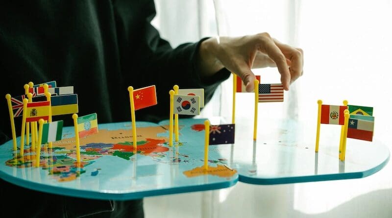 diplomacy flags globe map geopolitics geopolitical