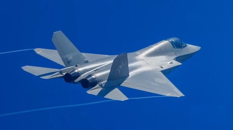 China's J-35A Falcon Hawk flying at Zhuhai Airshow 2024. Photo Credit: China News Service, Wikipedia Commons