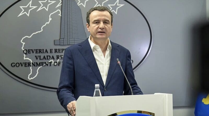 Kosovo's Prime Minister Albin Kurti. Photo Credit: RFE/RL