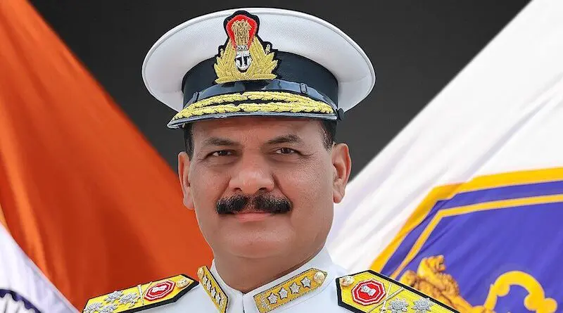 India's Chief of Naval Staff Admiral Dinesh Kumar Tripathi. Photo Credit: Press Information Bureau, Government of India, Wikipedia Commons