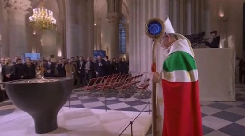 Archbishop Laurent Ulrich presides at the first Mass in the reopened Cathedral of Notre Dame on Dec. 8, 2024. | Credit: EWTN/Screenshot