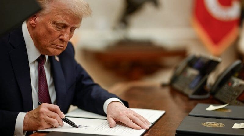 US President Donald Trump signing executive order. Photo Credit: POTUS, X