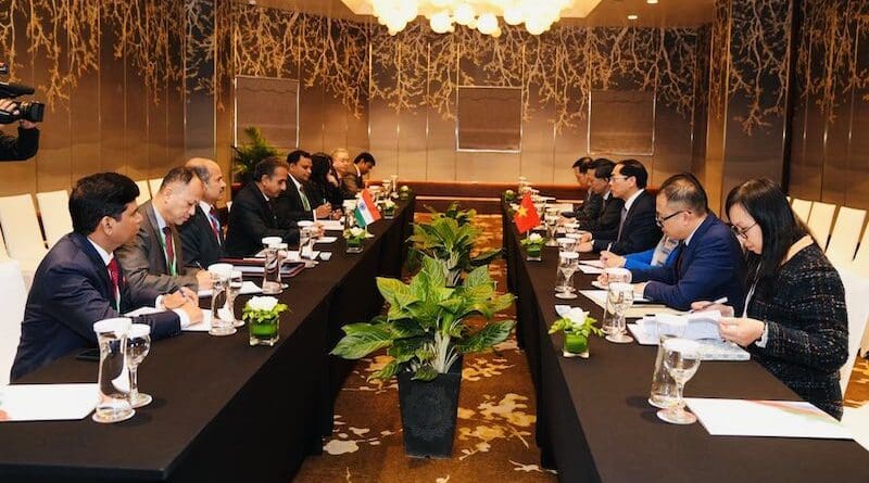 India's Minister of State for External Affairs and Environment, Forest & Climate Change Kirti Vardhan Singh with Bui Thanh Son Deputy Prime Minister, Minister of Foreign Affairs of the Socialist Republic of Vietnam. Photo Credit: Kirti Vardhan Singh, X