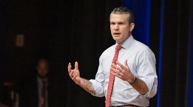 Defense Secretary Pete Hegseth holds a town hall meeting for Department of Defense personnel at the Pentagon, Feb. 7, 2025. Photo Credit: Air Force Senior Airman Madelyn Keech, DOD