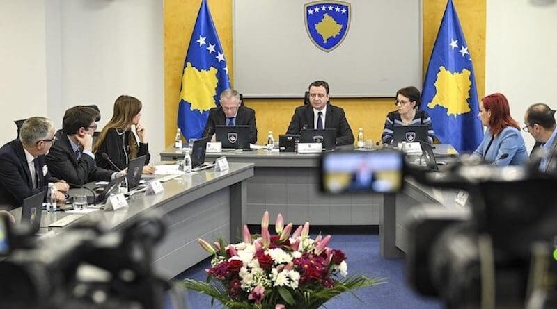PM Albin Kurti at a meeting of the Government of the Republic of Kosovo. Source: Prime Minister Office