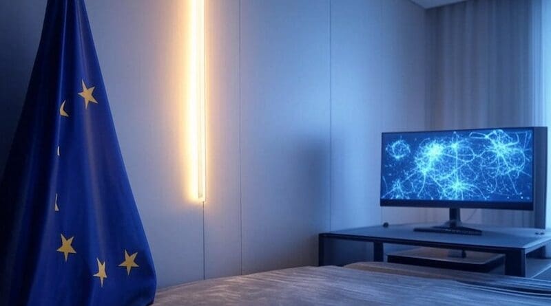 european union flag file photo artificial Intelligence