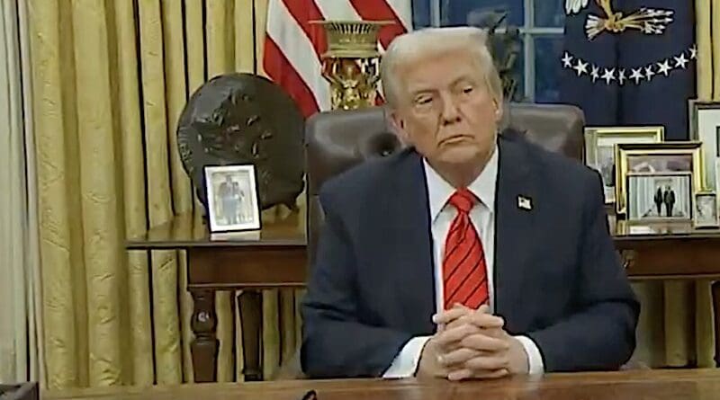 US President Donald Trump. Photo Credit: White House video screenshot