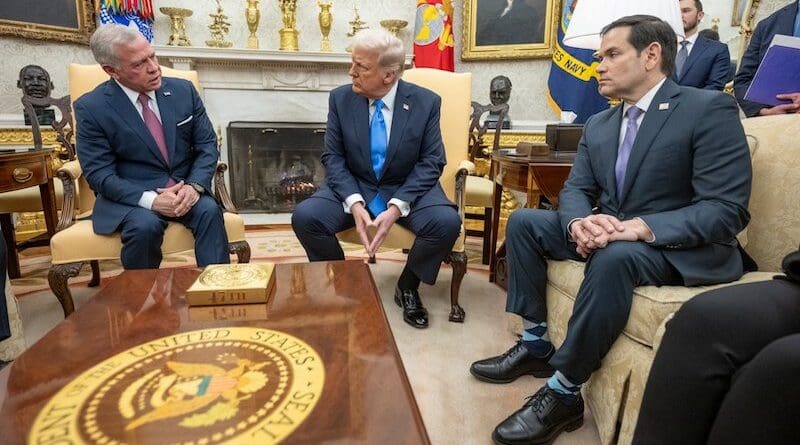 U.S. President Donald Trump with Jordan's King Abdullah II at the White House on Feb. 11, 2025, in Washington. Photo Credit: The White House