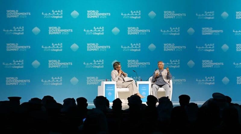 Bangladesh's Chief Adviser Professor Muhammad Yunus joined the plenary session of the Governments Summit-2025, moderated by Becky Anderson of CNN, at the WGS Conference Venue, Dubai, on Wednesday, February 13, 2025. Photo Credit: Chief Adviser of the Government of Bangladesh, X