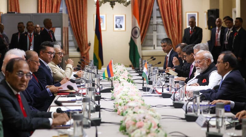 India's PM Narendra Modi attends delegation level talks with the Prime Minister of Mauritius, Dr. Navinchandra Ramgoolam at Port Louis, in Mauritius on March 12, 2025. Photo Credit: India Prime Minister Office
