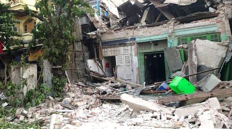 Buildings lie in ruins in Mandalay region, in central Myanmar, following the devastating 7.7 magnitude earthquake. Photo Credit: UNICEF