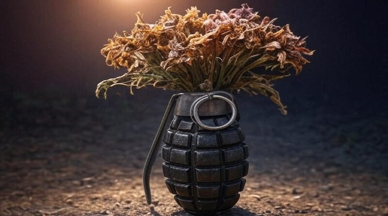 hand grenade wilted flowers grok ceasefire
