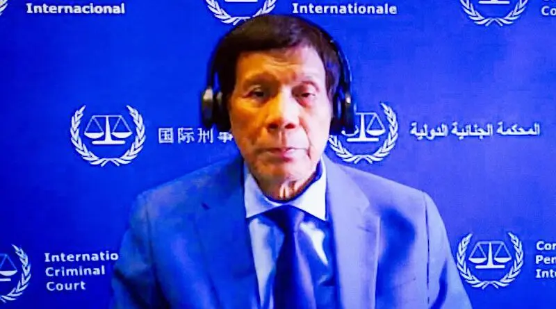 Former Philippine President Rodrigo Roa Duterte appearing for the first time before the ICC judges on 14 March 2025 Photo Credit: ©ICC-CPI