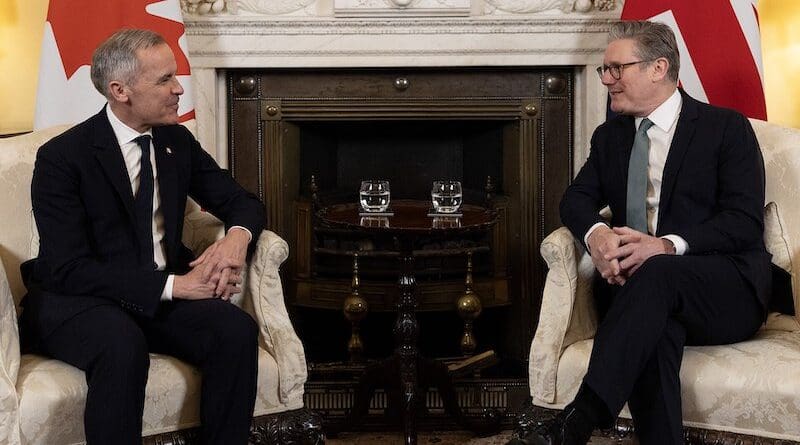 Canada's Prime Minister Mark Carney with British Prime Minister Keir Starmer on March 17, 2025. Photo Credit: Simon Dawson/10 Downing Street, Wikipedia Commons