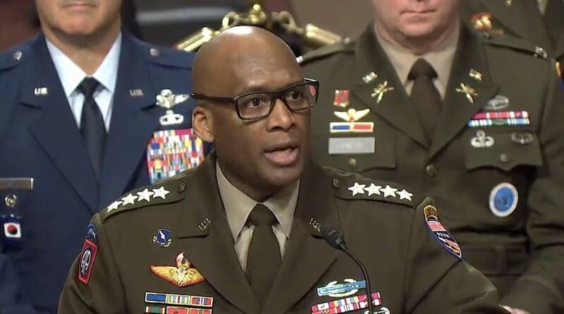Army Gen. Xavier T. Brunson, commander of U.S. Forces Korea, testifies during a U.S. Senate Armed Services Committee posture hearing in Washington, April 10, 2025. Photo Credit: DOD