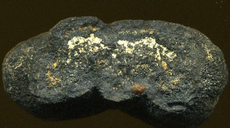 Example of manganese nodule that can be found on the sea floor. Photo Credit: James St. John, Wikipedia Commons