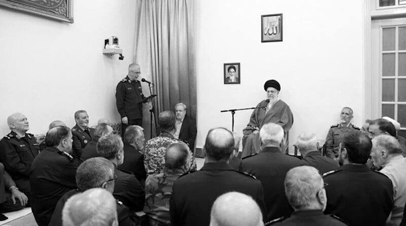 Iran's Supreme Leader Ali Khamenei meets with top commanders following nuclear talks with US. Photo Credit: PMOI