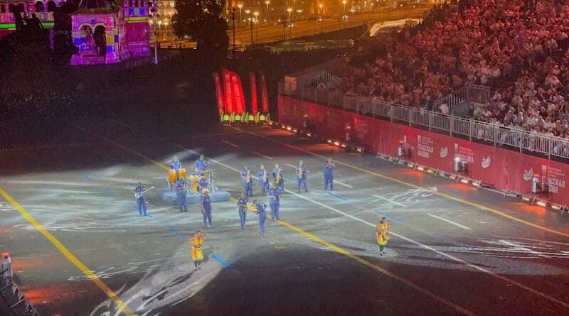 Les Amazones de Guinée female military orchestra takes part in the 16th International Military Music Festival in Russia, held from August 23 to September 1, 2024, on Red Square in Moscow. Photo Credit: Guinea Embassy in Moscow