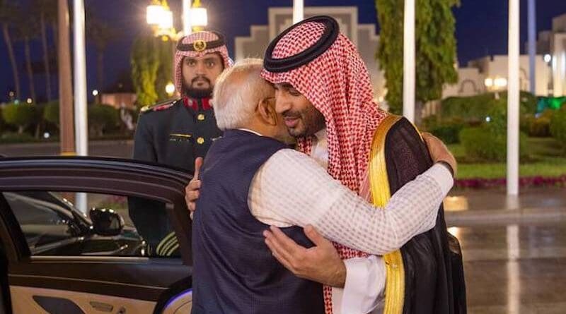 India's Prime Minister Narendra Modi with Saudi Arabia's Crown Prince Mohammed bin Salman. Photo Credit: SPA