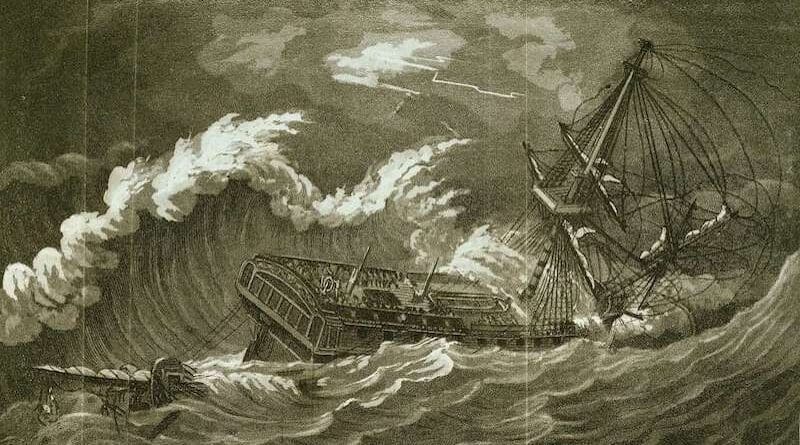 HMS Phoenix (1759) in a Hurricane | Public Domain
