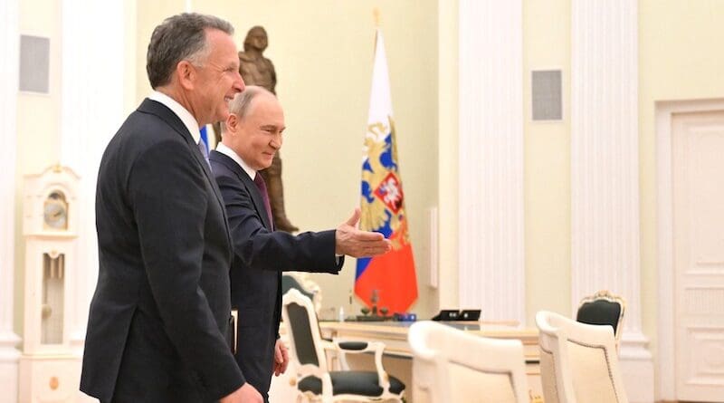 US President’s Special Envoy Steve Witkoff with Russia's President Vladimir Putin. Photo Credit: Kristina Kormilitsyna (”Rossiya Segodnya“), Kremlin.ru