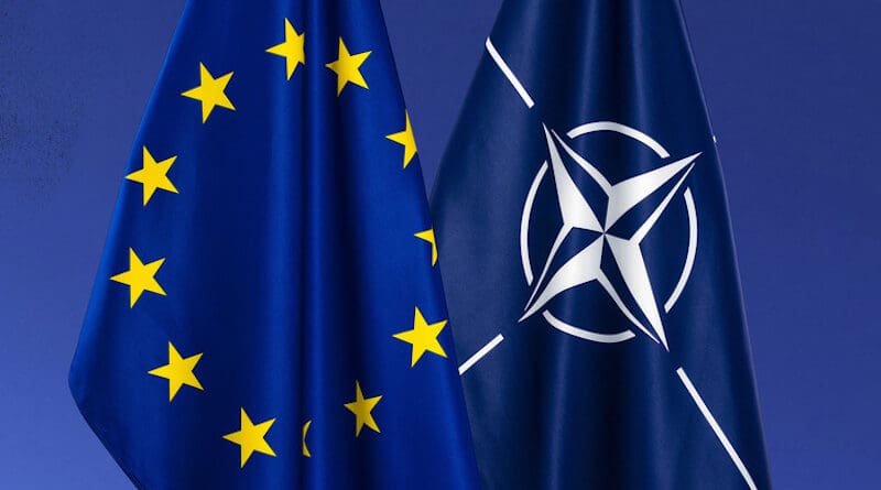 Flags of the European Union and NATO. Photo Credit: NATO