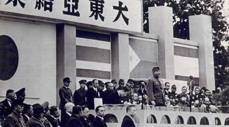 Subhas Chandra Bose addressing a meeting in Japan in 1945. Photo credit: Japan-forward.com