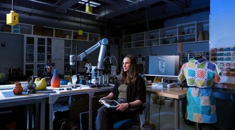 “You can think of this as the next step in personal computing,” said UCSB professor Jennifer Jacobs, whose research explores more intuitive, responsive digital fabrication systems. CREDIT: Matt Perko