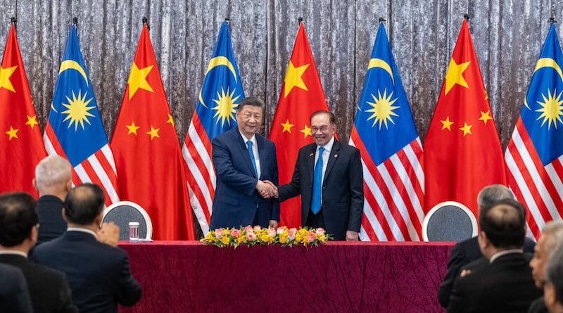 China's President Xi Jinping with Malaysia's Prime Minister Anwar Ibrahim. Photo Credit: Anwar Ibrahim, X