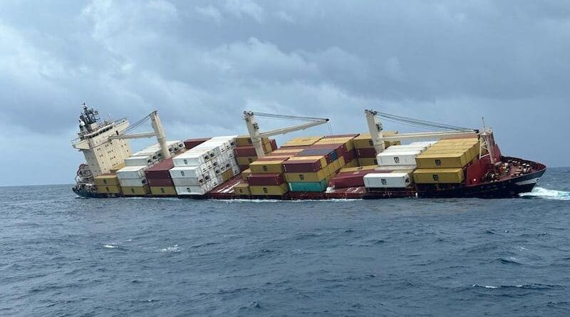 At the time of the incident, MSC ELSA 3 was carrying 640 containers. Photo Credit: Ministry of Defence, Government of India