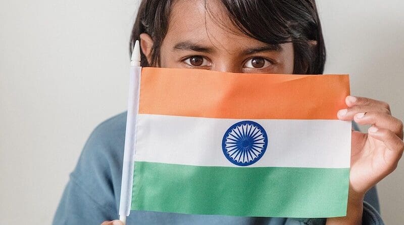 india flag child girl