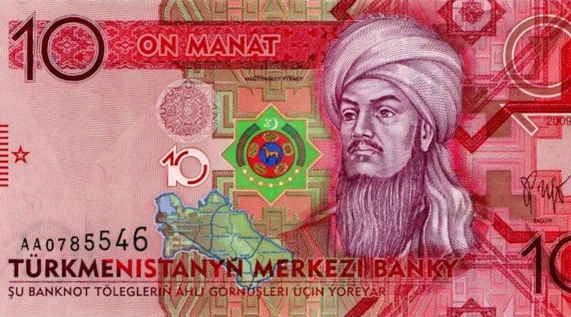 10 manat banknote of Turkmenistan with the image of Magtymguly Pyragi (2009). Credit: Wikipedia Commons