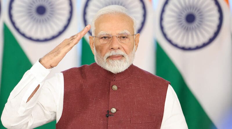 India's Prime Minister Narendra Modi addresses the Nation on ‘Operation Sindoor’ via video conferencing on May 12, 2025. Photo Credit: India PM Office