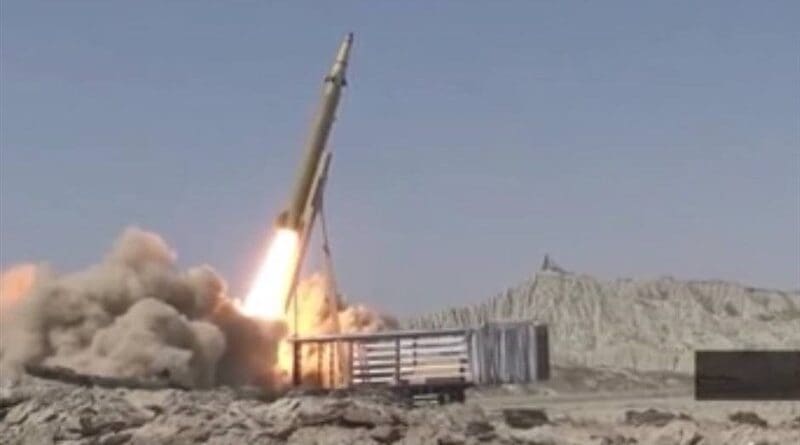 Iran launches a missile. Photo Credit: Tasnim News Agency