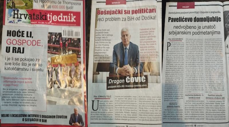 Cover pages of Croatian weekly