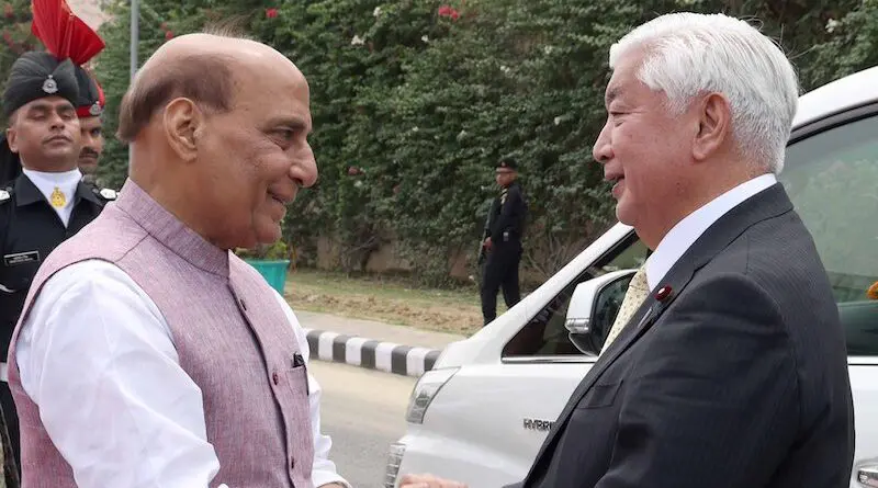 India's Defense Minister Rajnath Singh with Japan’s Defence Minister General Nakatani. Photo Credit: Rajnath Singh, X