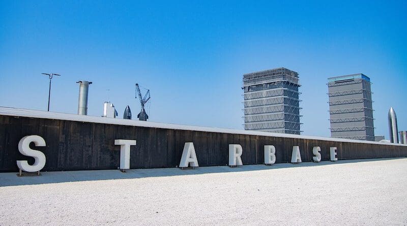 The Starbase sign adjoining Texas State Highway 4. Photo Credit: Jenny Hautmann, Wikipedia Commons
