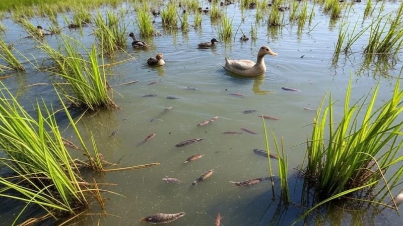 Rice-fish-duck symbiosis. Photo Credit: Rice-Fish-Duck Symbiosis
