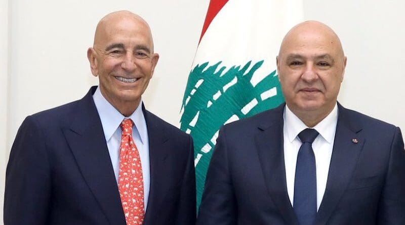 Ambassador Thomas Barrack with Lebanon's President Joseph Aoun. Photo Credit: Ambassador Tom Barrack, X