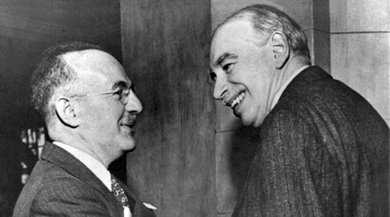 John Maynard Keynes (right) and the US representative Harry Dexter White at the inaugural meeting of the International Monetary Fund's Board of Governors in Savannah, Georgia in 1946. Photo Credit: International Monetary Fund, Wikipedia Commons
