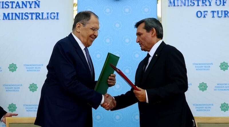 Russia's Foreign Minister Sergei Lavrov (left) with Turkmenistan's Foreign Minister Rashid Meredov on June 25, 2025. (Photo: mid.ru)